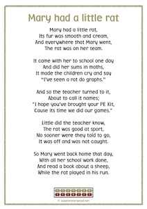 Mary Had A Little Rat Poem